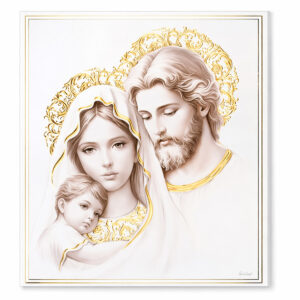 Icoana Sfanta Familie 33x38 cm cu Foita de Aur