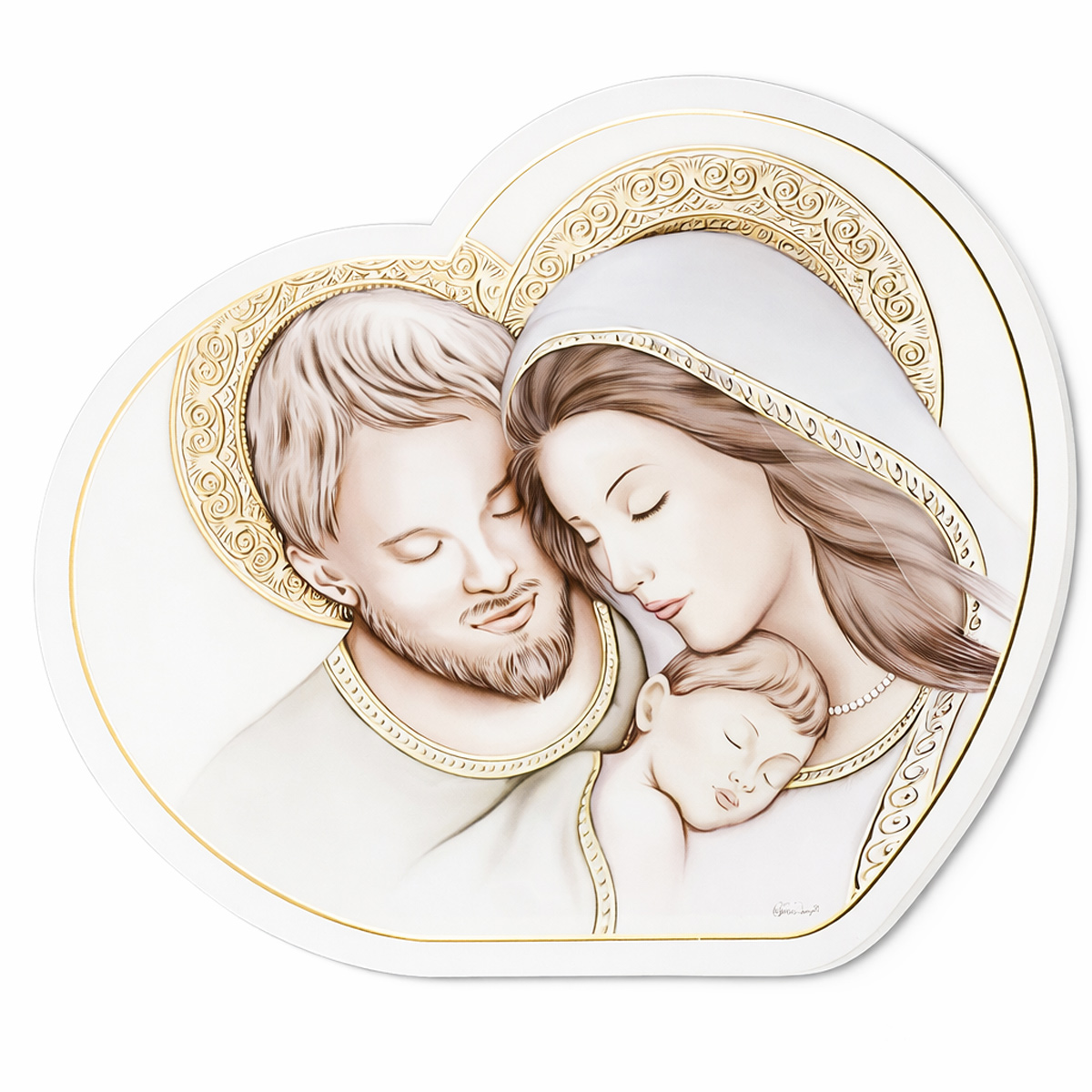 Icoana Sfanta Familie cu Foita de Aur 15x13 cm