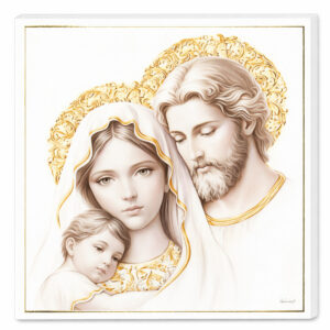 Icoana Sfanta Familie cu Foita de Aur 17x17 cm