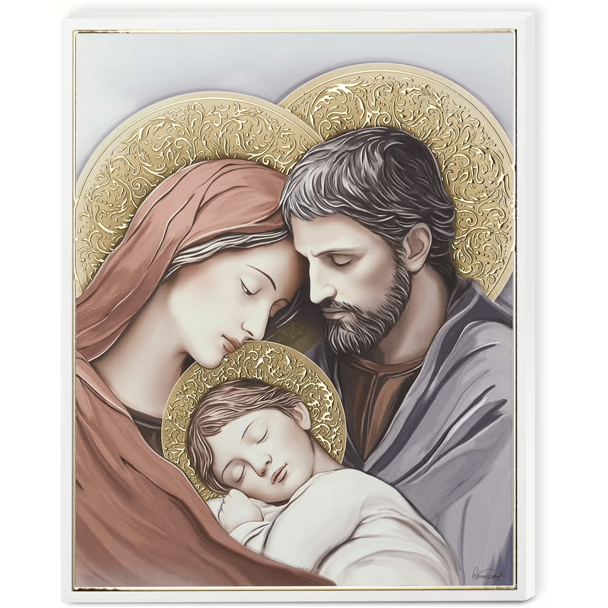 Icoana Sfanta Familie cu Foita de Aur 38x33 cm