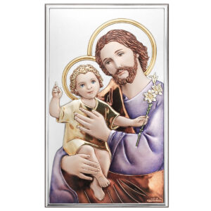 Icoana Sfantul Iosif Argint 12x20 cm Color