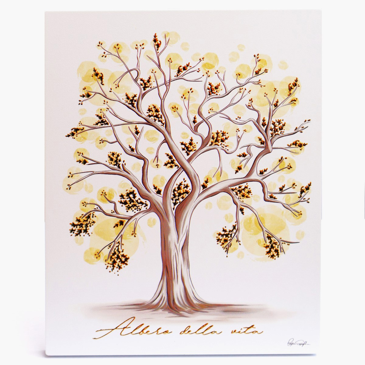 Tablou Pomul Vietii cu Foita de Aur 20x25 cm