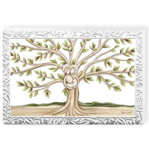 Tablou Pomul Vietii si Sfanta Familie 17.5x11.5 cm Foita de Argint