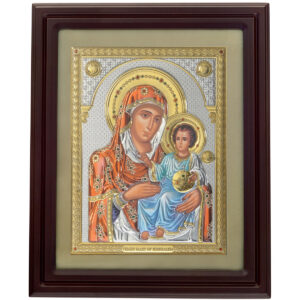 Icoana Maicii Domnului Ierusalim Argint 42x50 cm cu Geam