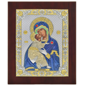 Icoana Maicii Domnului Vladimir Argint 24x32 cm Color