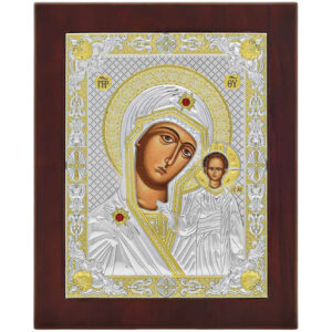 Icoana Maicii Domnului Kazan Argint 24x32 cm