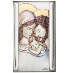Icoana Sfanta Familie Argint 9x15 cm Color