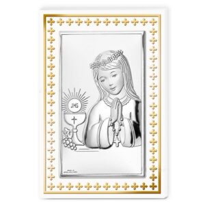 Icoana Prima Impartasanie 9x13.5 cm cu Foita de Aur