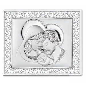 Icoana cu Sfanta Familie Foita de Argint 38x33 cm
